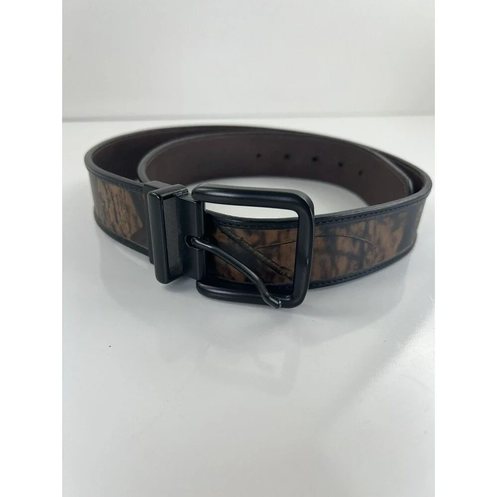 Mossy Oak Camouflage Brown 1705 Camo Genuine Leather Men’s Sz 38 Reversible Belt